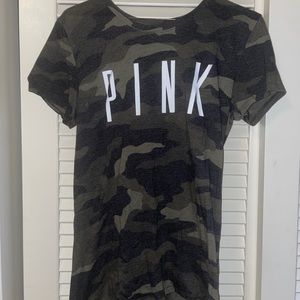 Victoria Secrets Pink camo tee shirt